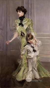  Paul Galerie - Bildnis Madame Georges Hugo geborene Pauleen Menard Dozian und ihr Sohn Jean genre Giovanni Boldini